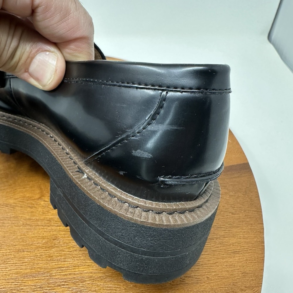 Sam Edelman Laurs Platform‎ Lug Sole Loafers Size 8.5 Black Preppy Punk - Picture 15 of 16